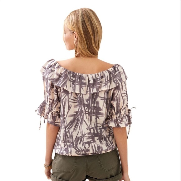 Anthropologie Ruffled Boat Neck Blouse Large - Picture 3 of 4
